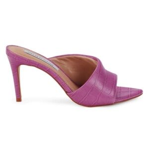 New Without box Saks Fifth Avenue Croc-Embossed Mules D'ORSAY LEATHER SANDALS